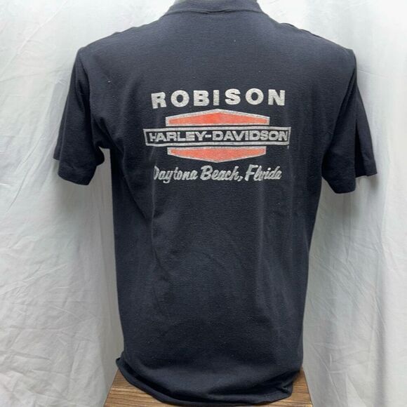 Vtg SS Harley Davidson 1987 anniversary Robisons Daytona t shirt L - Picture 2 of 9
